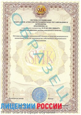 Образец сертификата соответствия (приложение) Губаха Сертификат ISO 13485